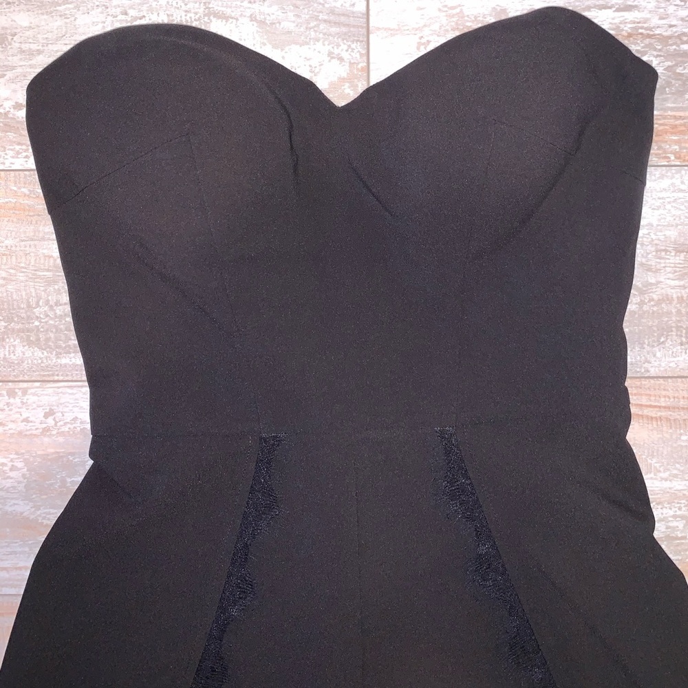 Like new! Bebe Black Strapless Romper - Picture 3 of 6